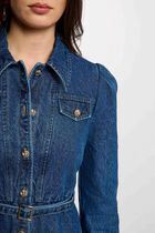 Belted denim jacket denim stone women