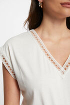Short-sleeved t-shirt ecru women