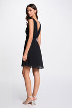 Mini loose A-line dress navy blue women