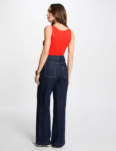Sleeveless vest top orange women
