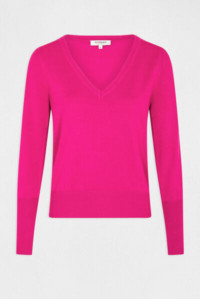 Long-sleeved jumper with V-neck  ladies'