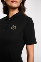 Light knit with a turn-down collar black women