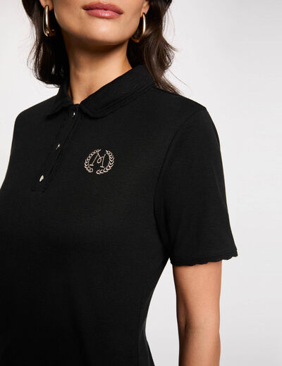 Light knit with a turn-down collar black women