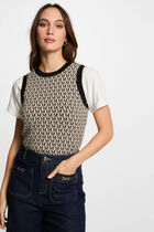 Pull sans manches imprimé sable femme