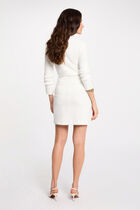 Mini skirt with buttons ivory women