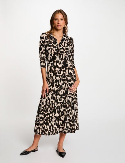 Printed maxi straight dress multicolor women