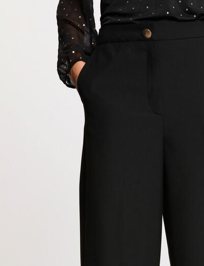 High-waisted wide-leg trousers black women