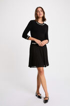 Pleated short dress black women