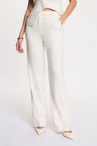 Wide-leg trousers with pinstripes white women