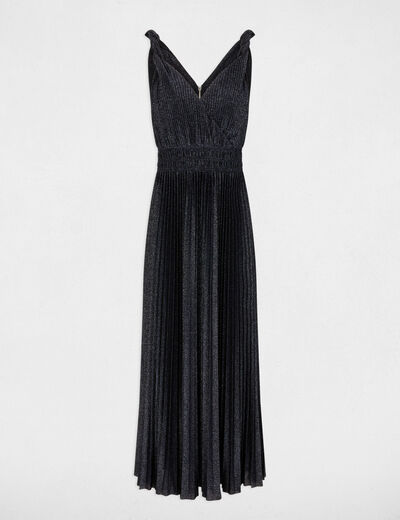Long wrap dress navy blue women