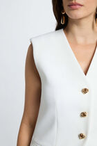 Fitted sleeveless jacket white women