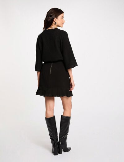 Mini skirt with fringes black women