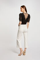 Lace body 3/4-length sleeves black women