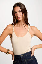 Vest top thin straps ivory women