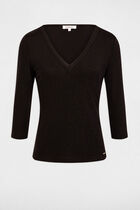 3/4-length sleeved t-shirt black women