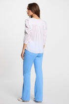 Buttoned bootcut trousers blue women