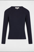 Long-sleeved t-shirt navy blue women