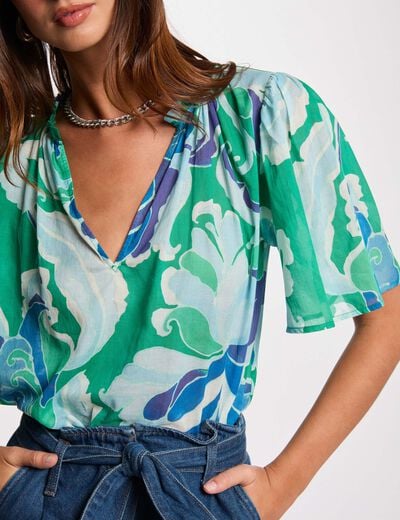 Short-sleeved blouse multicolor women