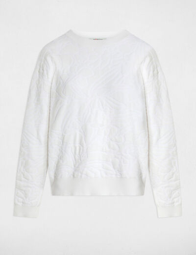 Round neck sweater white women