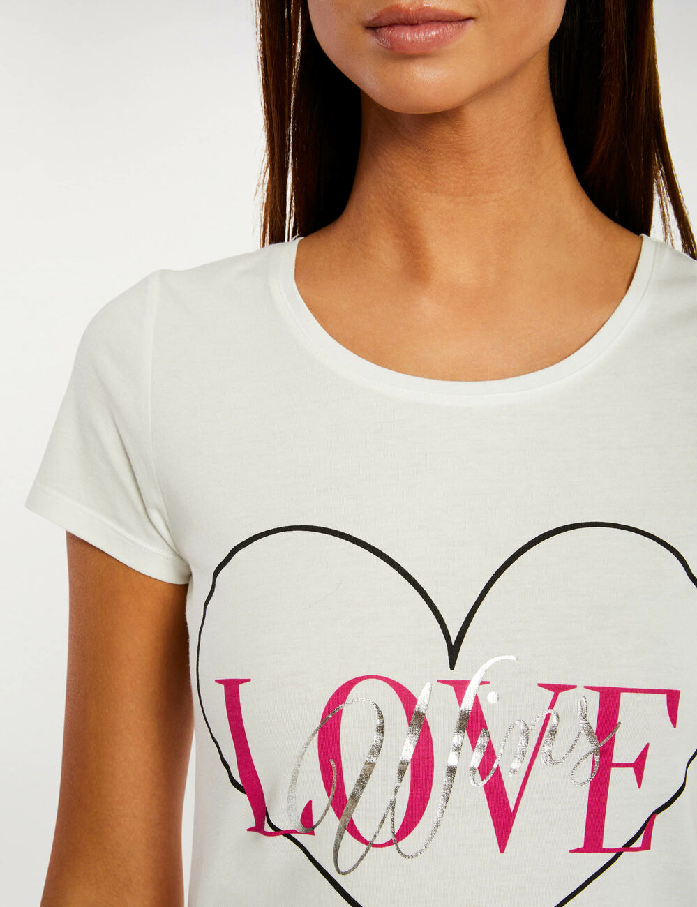 Short-sleeved t-shirt ecru women