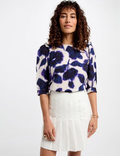 Pleated mini skirt white women