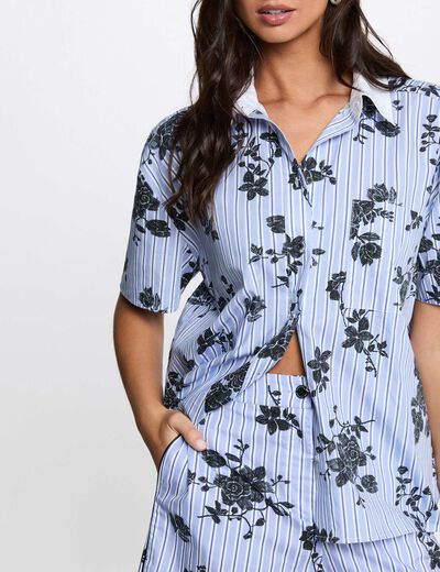 Shirt with contrast collar multicolor women
