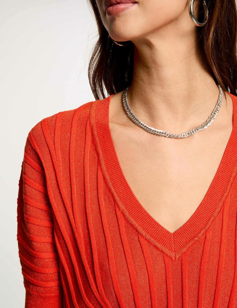 Jumper 3/4-length sleeves dark orange women