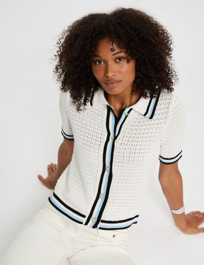 Cardigan short sleeves white women