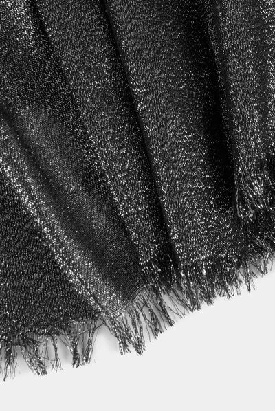 Scarf with metallised threads silver ladies'