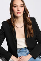 Blazer with fringes black women