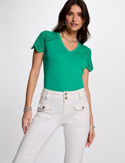 Short-sleeved t-shirt emerald green women