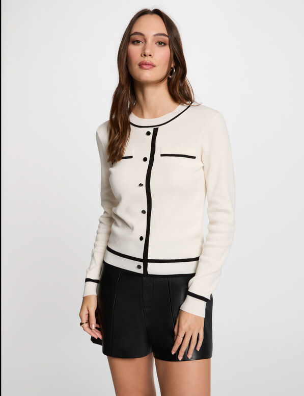 pull col rond manches longues ivoire femme Pull col rond manches longues ivoire femme