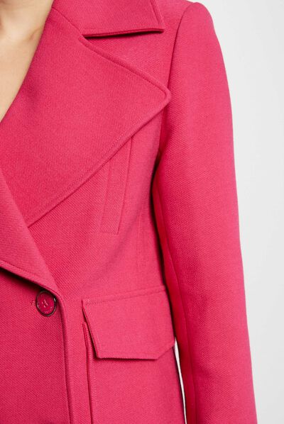 Short buttoned coat medium pink ladies'