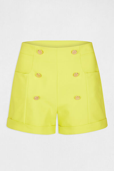 Straight city shorts with buttons aniseed ladies'