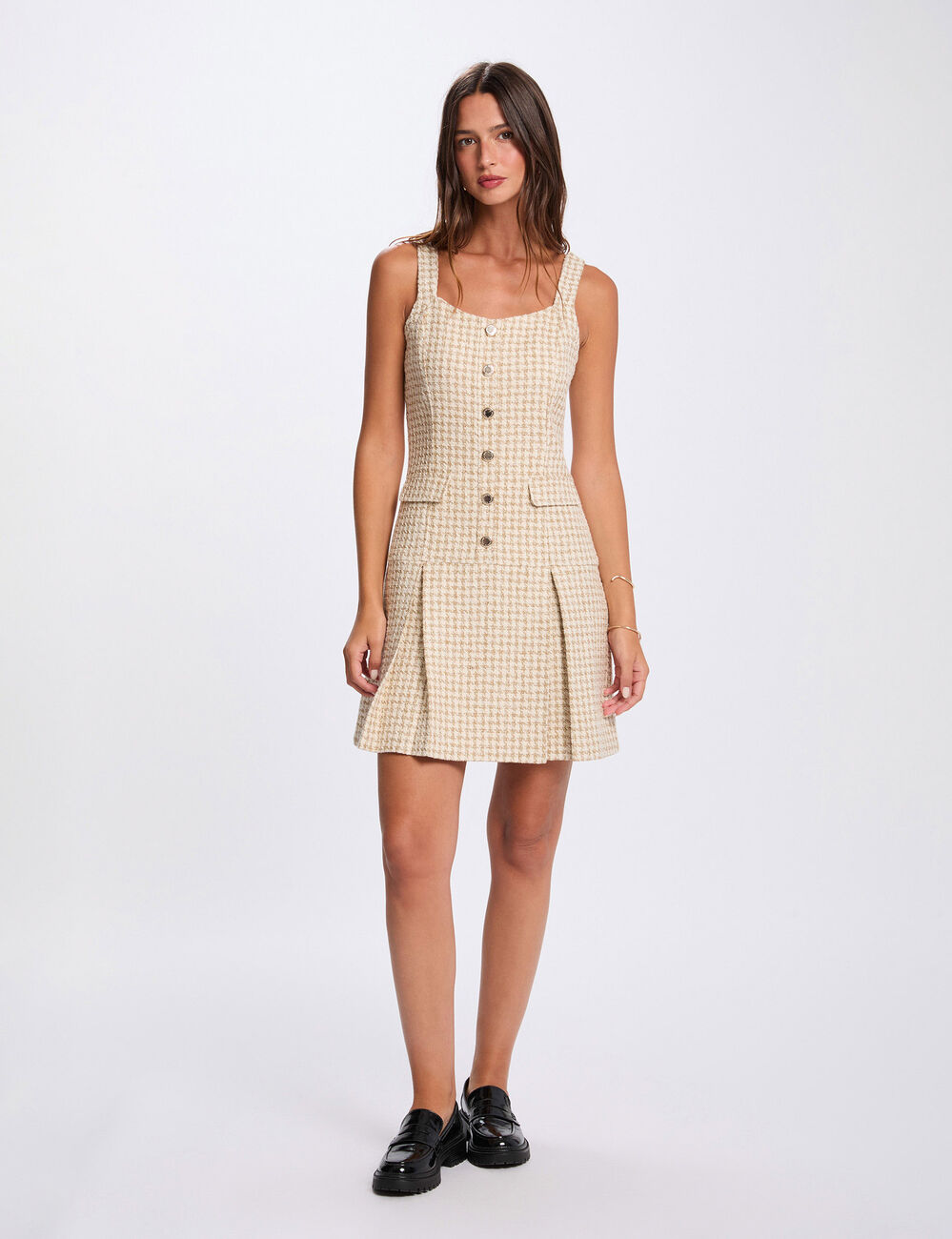 Flared tweed dress multicolor women