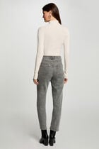 Pull col roulé ajusté ivoire femme