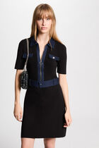 A-line mini knitted dress black women