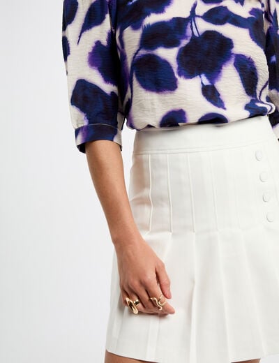 Pleated mini skirt white women