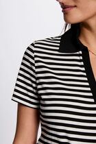 T-shirt manches courtes rayé blanc femme