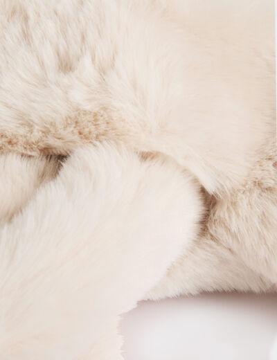 Faux fur scarf ivory women