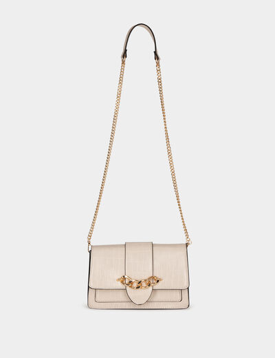 Satchel bag croc effect ivory women
