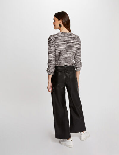 Long-sleeved jumper V-neck black women