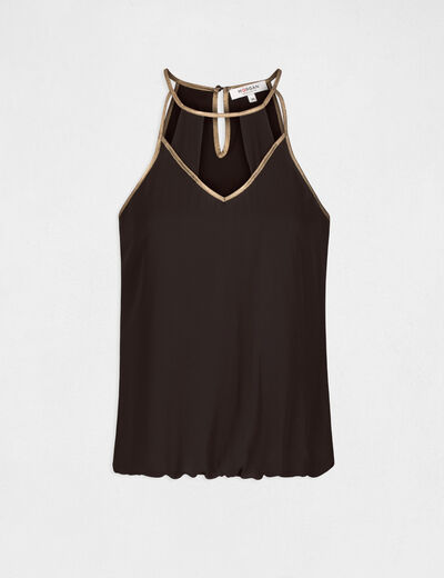 Blouse with thin straps and edgings black women