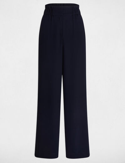 Wide leg trousers navy blue women