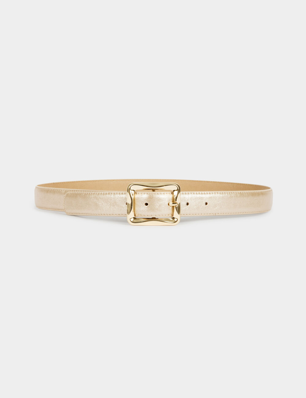 Slim belt with buckle beige women