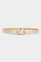 Slim belt with buckle beige women