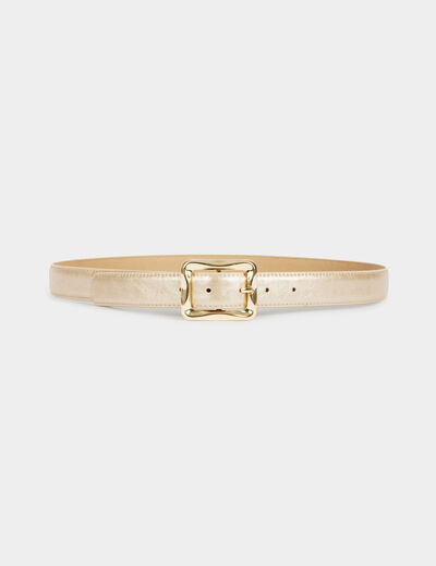 Slim belt with buckle beige women