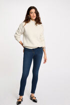Long-sleeved jumper with buttons ivory women
