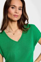 V-neck short-sleeve t-shirt meadow green women