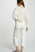 Cropped wide leg trousers ivory women